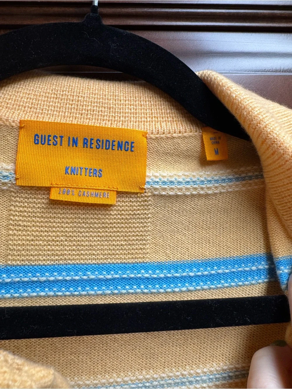 NWT Guest In Residence Collegiate Stripe Cashmere Sweater -Sorbet Combo -Medium